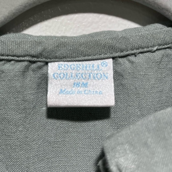 Edgehill Collection Sage Green Linen Button down Peter Pan collar Shirt 18 Month - Picture 13 of 16